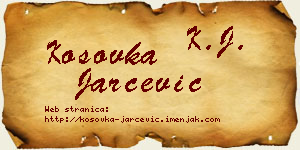 Kosovka Jarčević vizit kartica